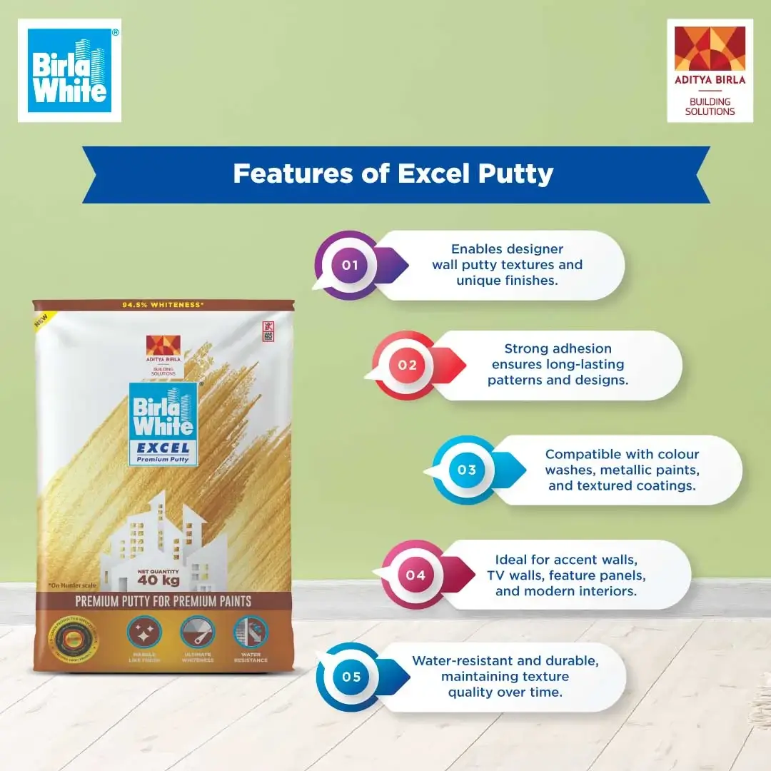 Birla White Excel Putty Premium Features for Designer Walls.webp